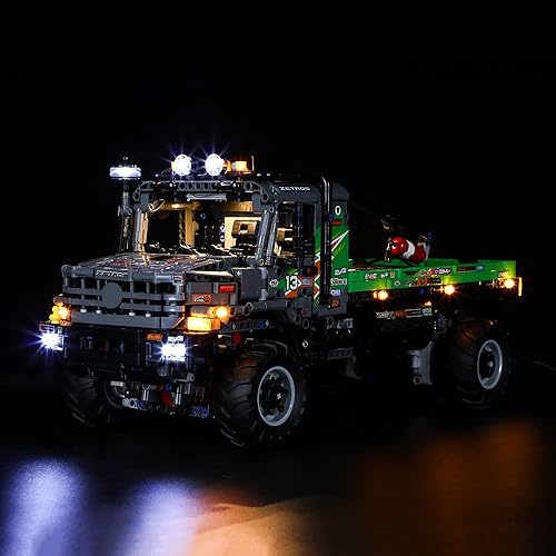 Kit de luces LED compatible con camión de prueba Lego 4x4 Mercedes-Benz Zetros - Juego de iluminación para Technic 42129 (juego de modelos no