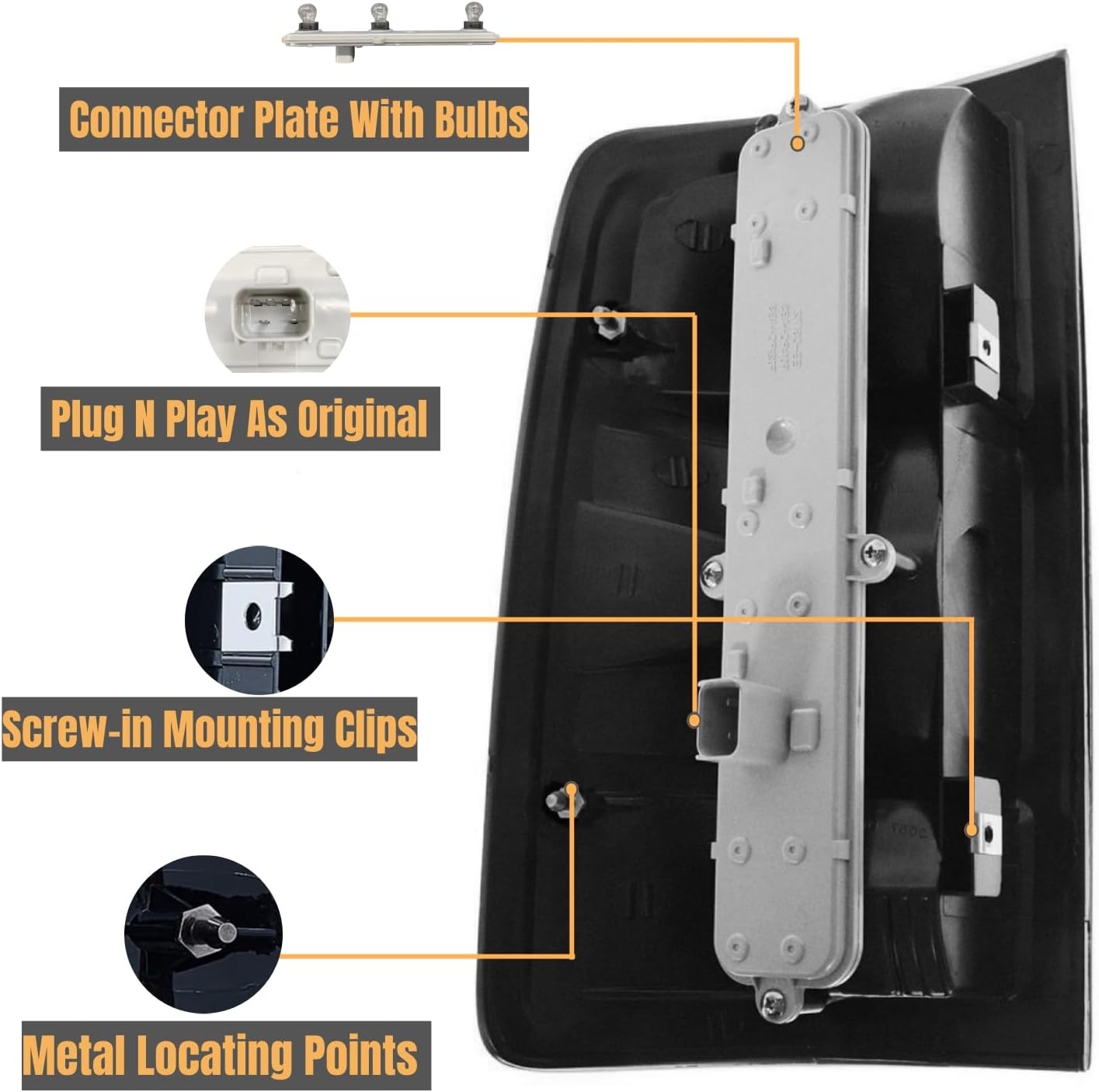 Tail Light Compatible with 2002-2006 Dodge Ram 1500 2500 3500 Pickup truck rear Brake Lamp with Circuit Board (Passenger Side)