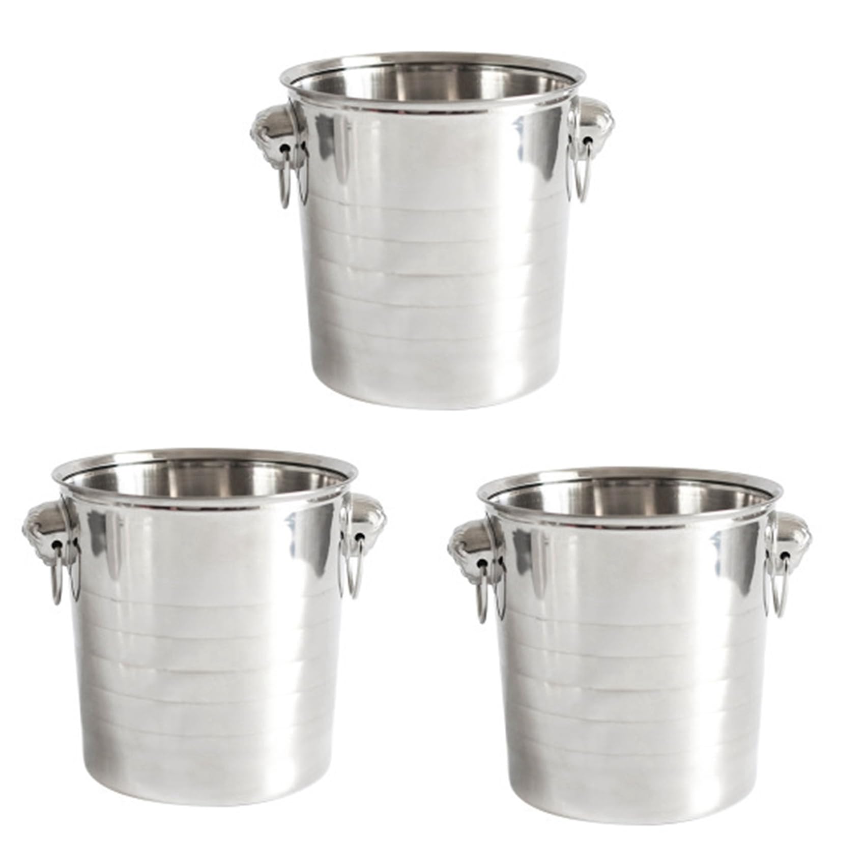Hndhbfgrt 3X Stainless Steel Ice Punch Bucket Wine Beer Cooler Champagne Cooler Portable Bar Party Club Ice Bucket Container 3L