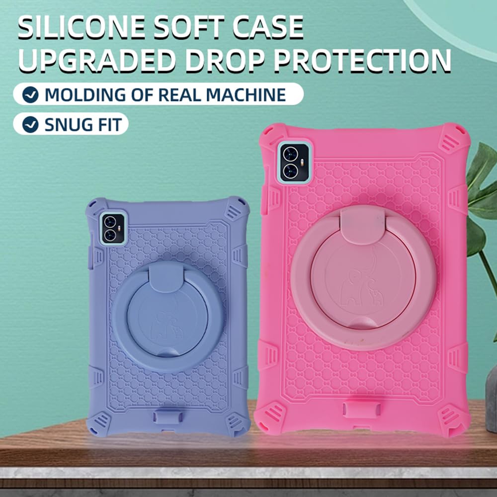 Custodia In Silicone Per Tablet 11 Pollici – Compatibile Con Teclast P50, Blackview Tab 16, Teclast T50, UMIDIGI A15 Tab – Con Supporto Girevole 360° – Nero