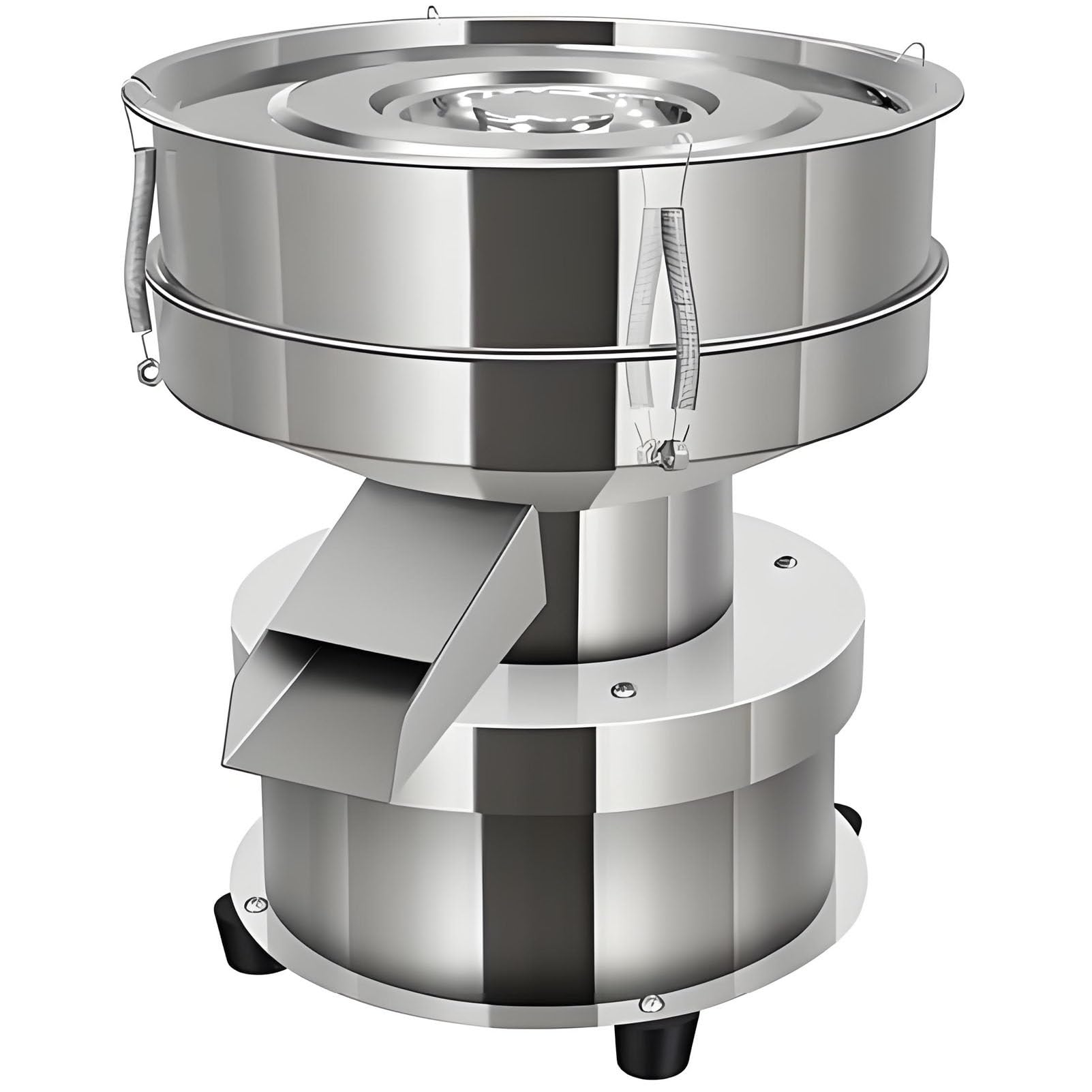 Macchina per setaccio Vibrante elettrica da 50 W - Agitatore Automatico per setaccio in Acciaio Inossidabile 304, setaccio Professionale per Polvere da 1350 Giri/min 15CM-2Meshes1Lid
