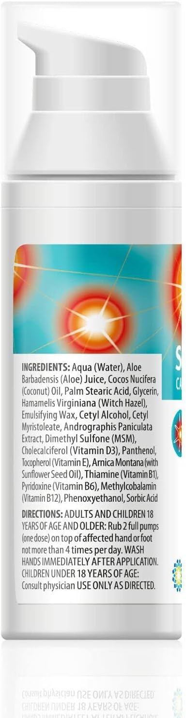 Vita Sciences Sciaticream CF: Rapid Soothing Cream for Sciatic Nerve with Arnica, B1, B5, B6, MSM, Aloe and Coconut Oil Base. Capsaicin-FREE. Fast Acting Soothing Formula - Pack of 6