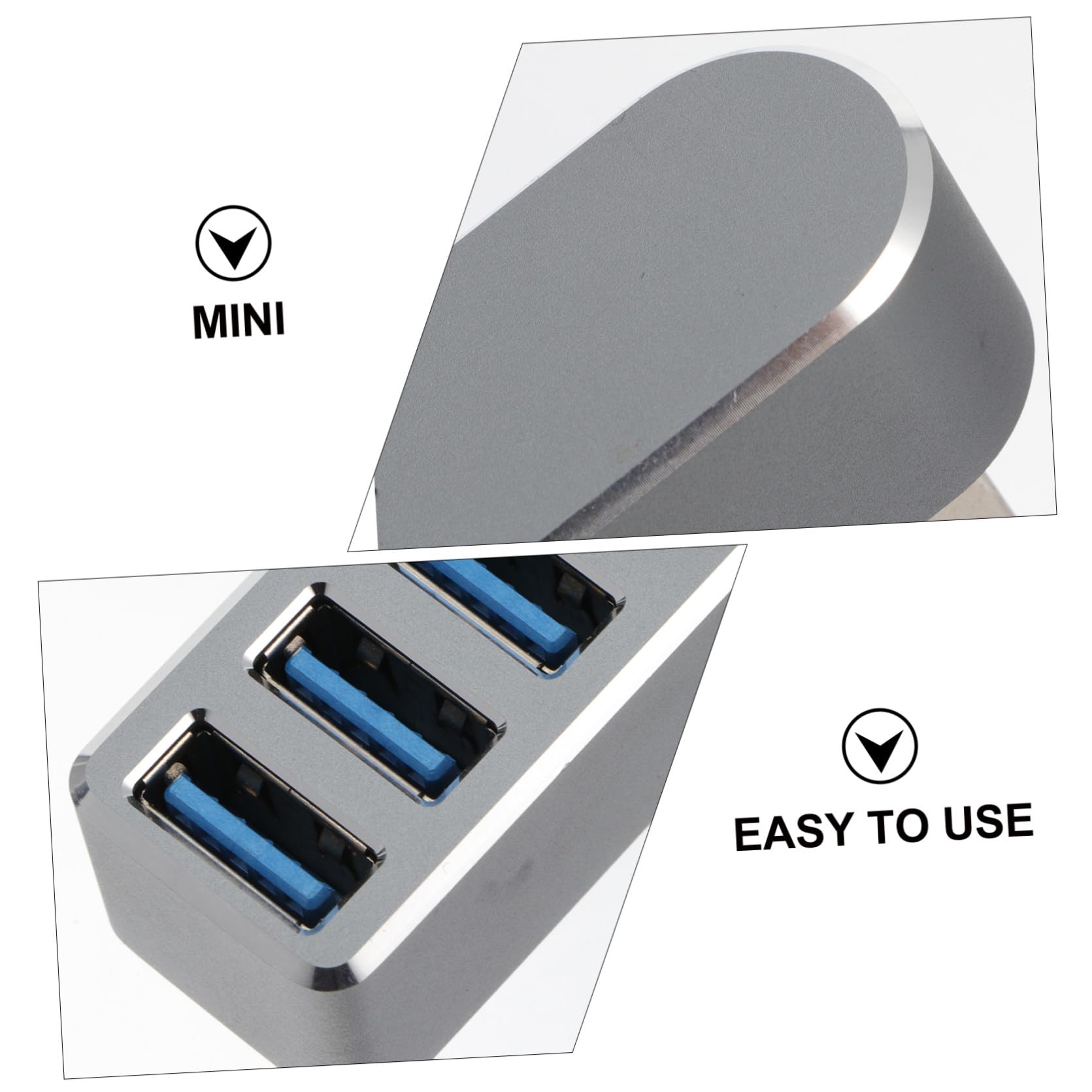Uonlytech 3pièces USB Hub Ports USB Rotatif Adaptateur Multi-Port pour Pc Ordinateur Portable