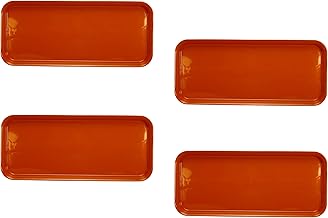 Halsey Bottom Tray (Plate/Saucer) Suitable for Rectangular Plastic Pot - Terracotta for Home Decor & Outdoor Balcony Garden (Set of 4) (Large 26 INCHES)