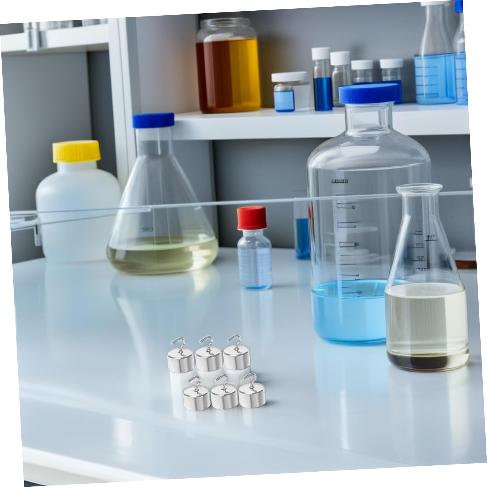 VALICLUD 50 Piezas Ganchos y Códigos de Laboratorio Pesas de Hierro Cromado Doble Gancho Pesas de Calibración para Laboratorios de Ciencia y Física Kit para Estudio