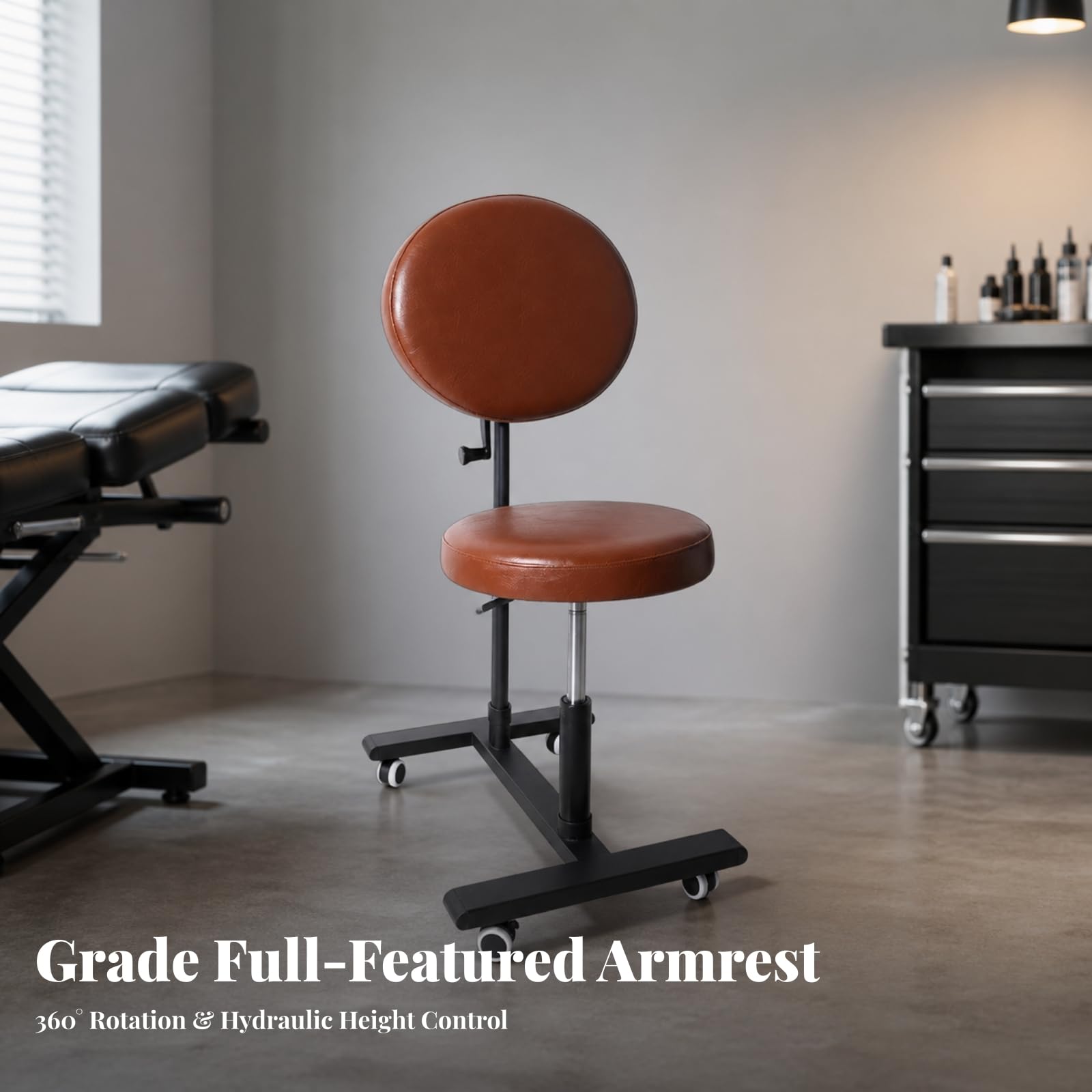 TISHITA Höhenvstellbar Tätowiung-Stuhl | Bequeme Memory-Schaum-Polstung, Tätowiung-Arbeitsstuhl, Möbel, für Kosmetikstudio, Tätowi, Kosmetik