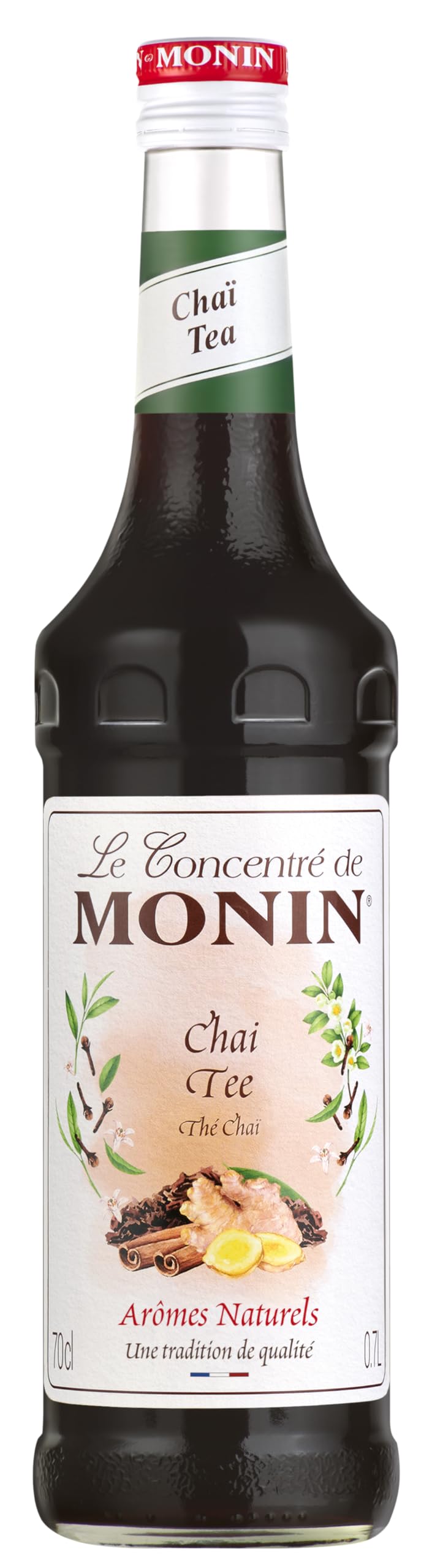 Monin Sirup Konzentrat Chai Tea (1 x 0,7l) - Natürliche Würze für Kaffee und Desserts - Vegan und Glutenfrei - Sirup mit Zimt und Kardamom