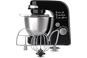 Hamilton Beach Small Stand Mixer: 4Qt, Beaters, Whisk, 7 Speeds