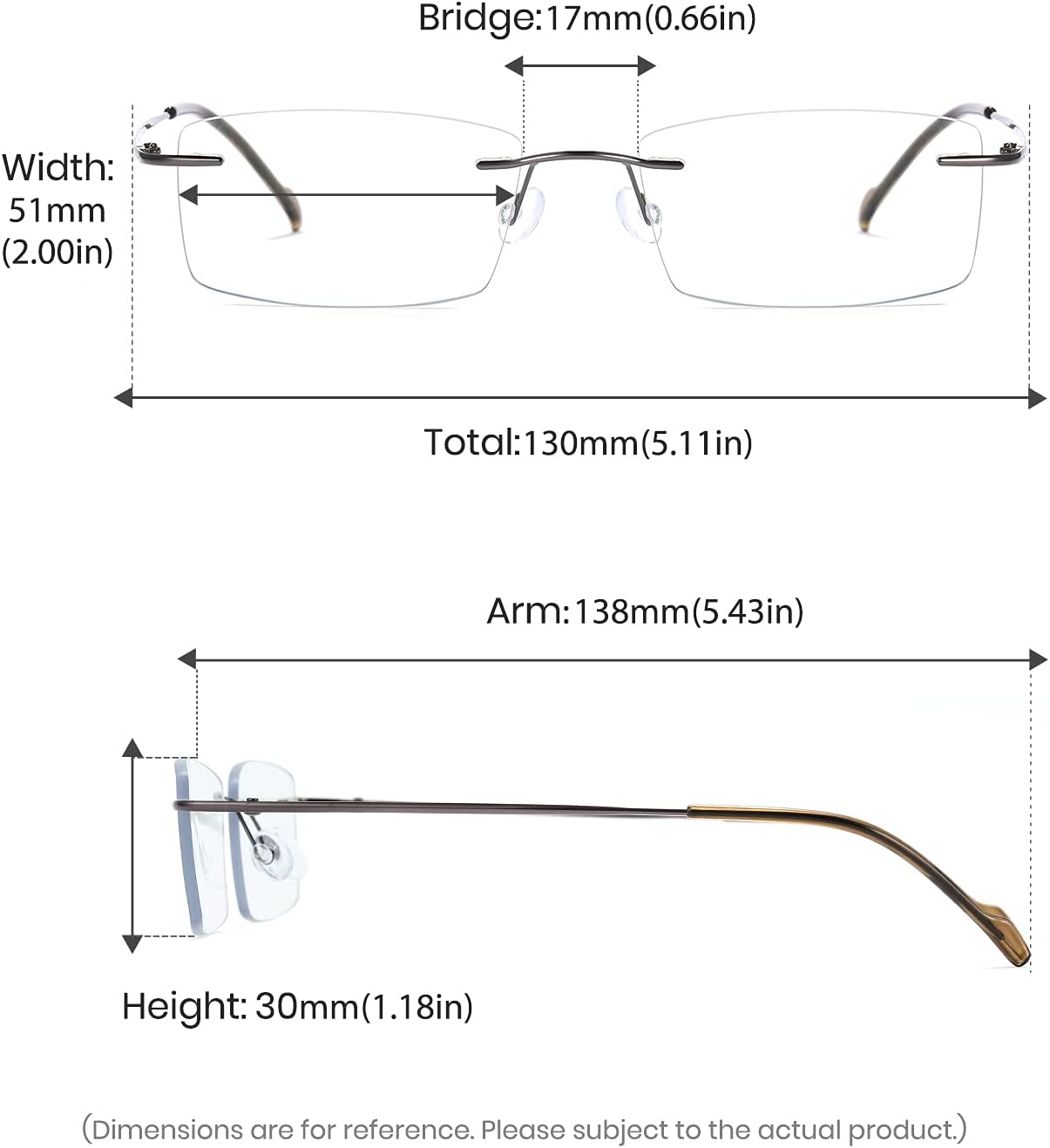 Cyxus 11g Titanium Blue Light Blocking Glasses Men Woman Rimless Ultralight Computer Gaming Office Study Eyeglasses 8602 - Image 5