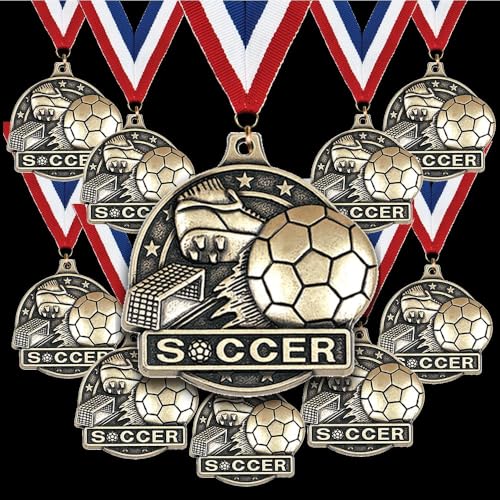 Soccer Medals 10 Pack 2 Gold Soccer Team Medal Awards