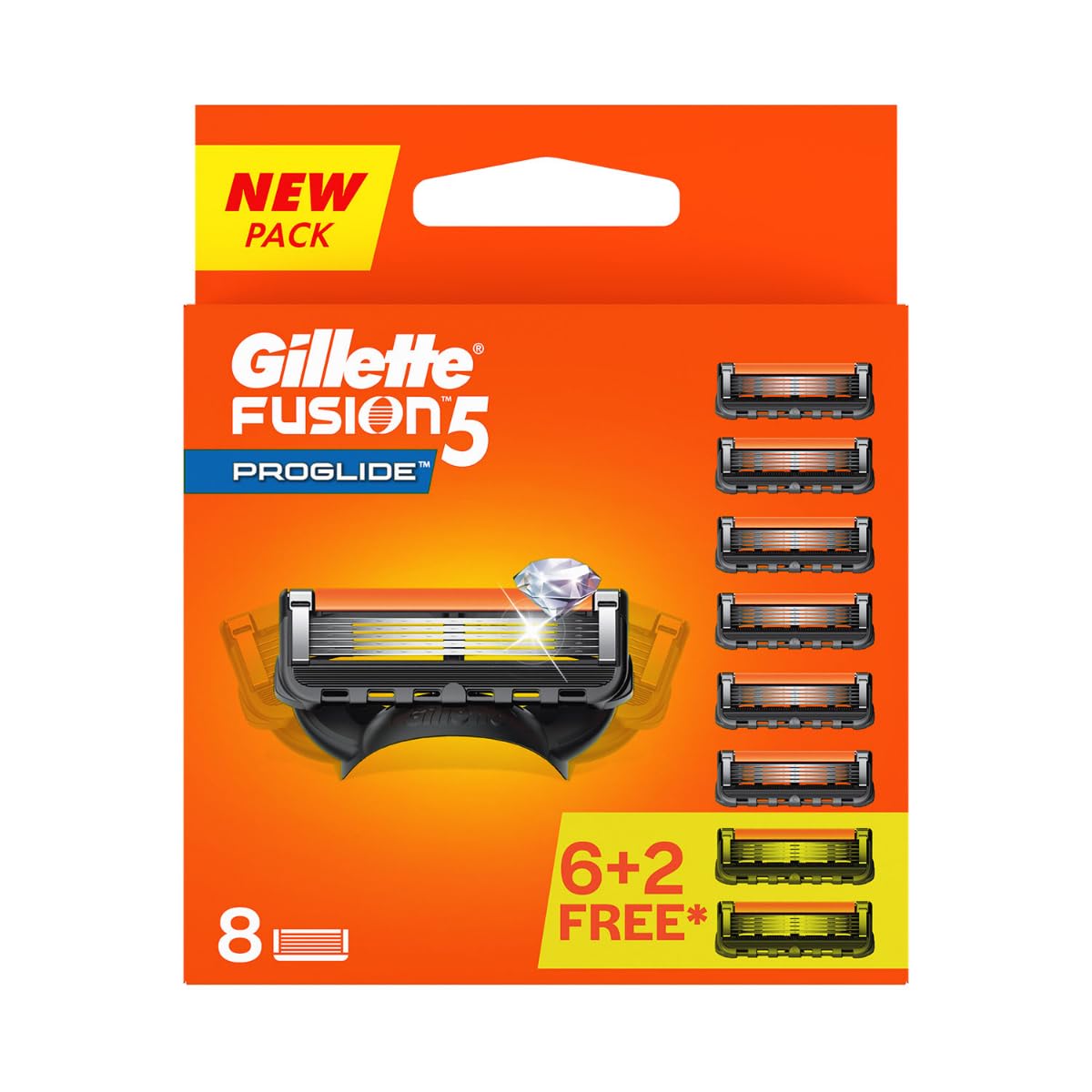 Fusion Proglide Blades for men with styling back blade - 8 count for Perfect Shave and Perfect Beard Shape