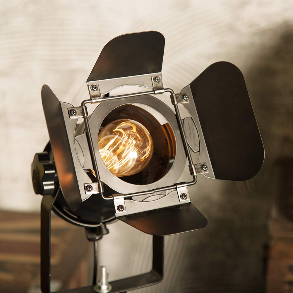 Industriale nero treppiede lampada da terra Stand luci, 5m cavo con interruttore in piedi luce treppiede collo d'oca per soggiorno camera da letto ufficio bar illuminazione, 2 confezioni