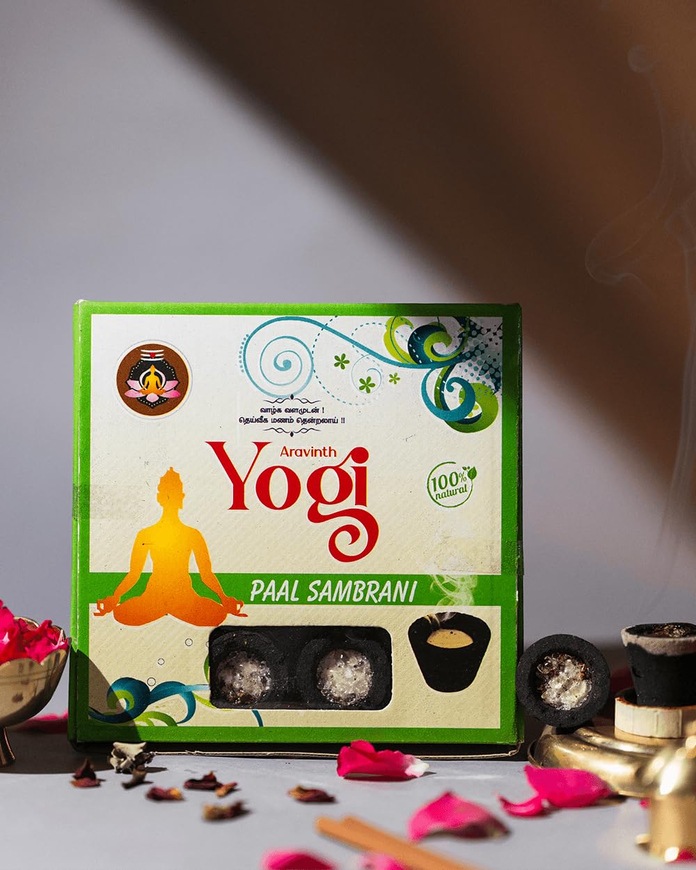 Aravinth Yogi Paal Sambrani Cup Dhoop, 100% Natural Charcoal-Free Incense with Ceramic Holder, Brown, 12 Pieces Each Pack of 3-picture-15
