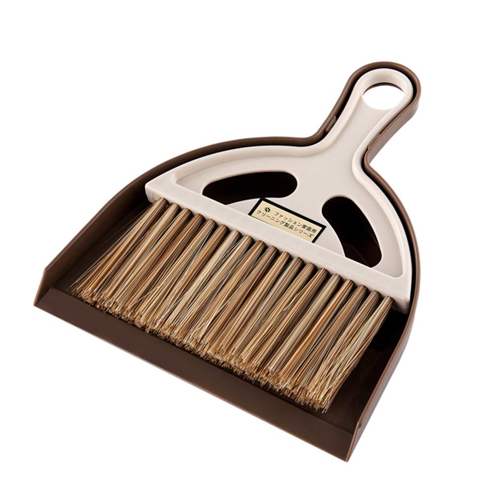 LIOOBOMini Hand Broom Dustpan Set Desktop Computers Keyboard Cleaning Brush for Home Office (White)