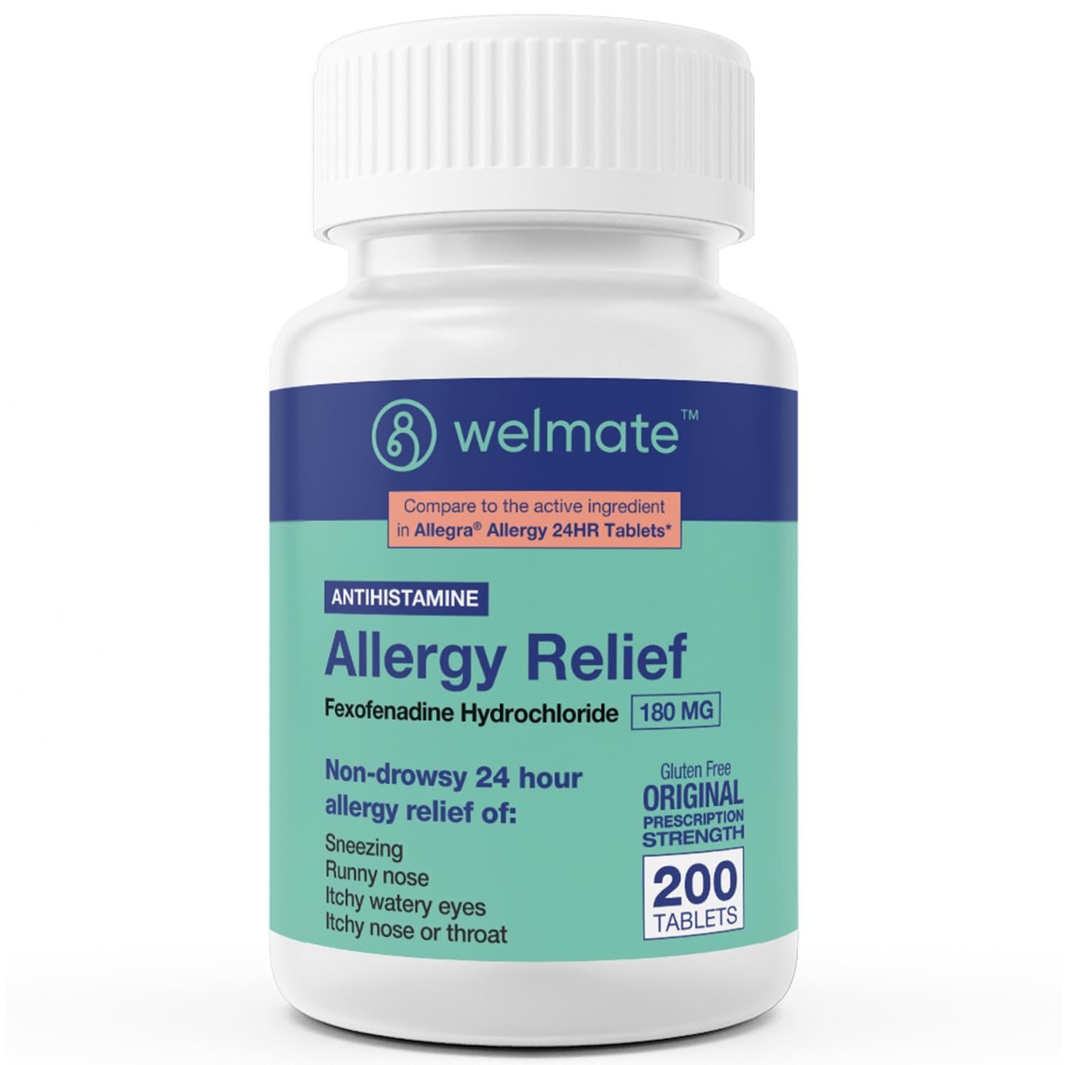 WELMATE Fexofenadine HCl 180 mg bottle