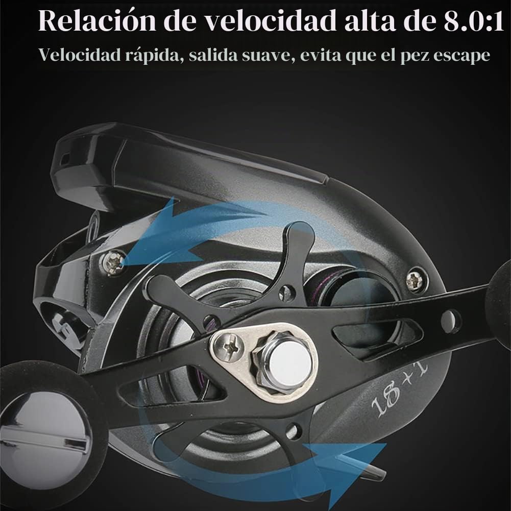Carrete de pesca eléctrico con pantalla digital, rueda profesional de caída de agua para pesca en agua dulce y salada, sistema de frenado magnético