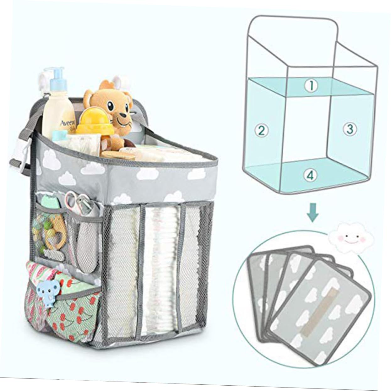 colgante organizador de bolsas de pañales bolsa de almacenamiento de ropa bolsa para colgar ropa de pañales bolsa de almacenamiento de vivero cuna guardería