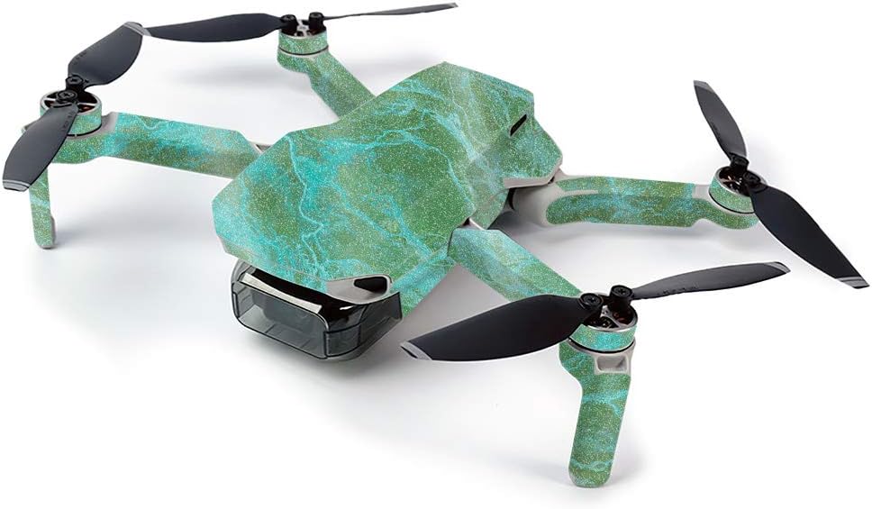 MightySkins Glossy Glitter Skin Compatible with DJI Mavic Mini Portable Drone Quadcopter - Lime Marble | Protective, Durable High-Gloss Glitter Finish | Easy to Apply | Made in The USA