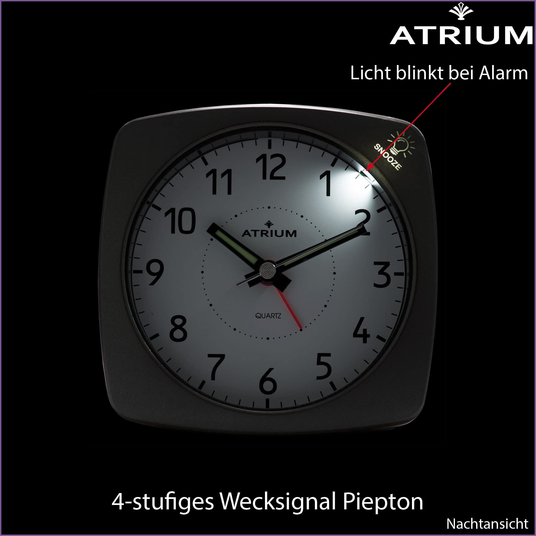 Atrium A530-7 - Sveglia Analogica Al Quarzo, Senza