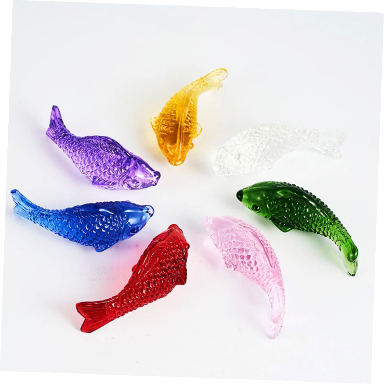 Cabilock 32 Piezas De Adorno De Peces Artesanías De Cristal Decoración para Acuario Falso Compacto Decoración De Peces Pequeños Adorno para Pecera De Escritorio