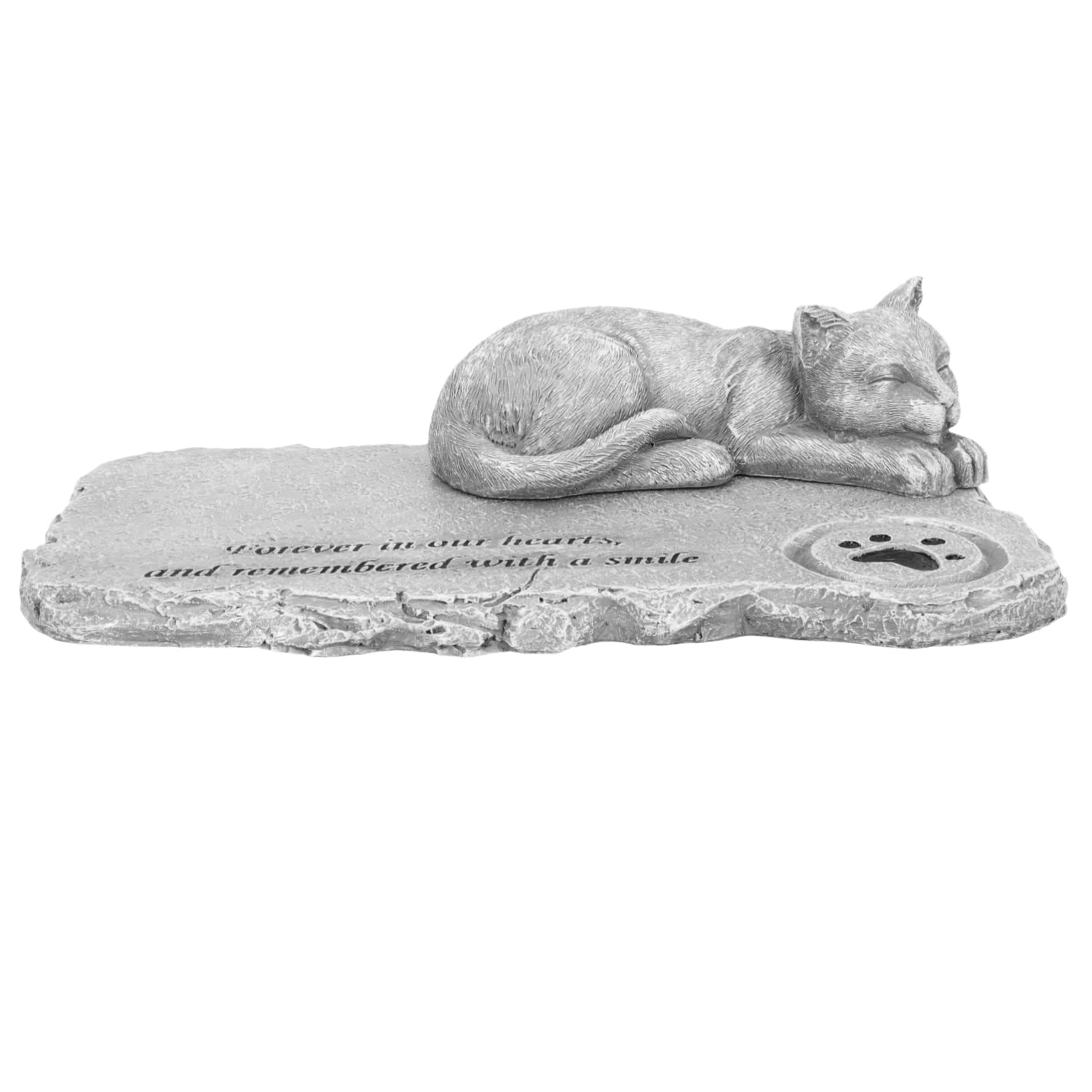Kisangel Piedra Conmemorativa Gato Adorno De Resina Decoración Exterior Emocional