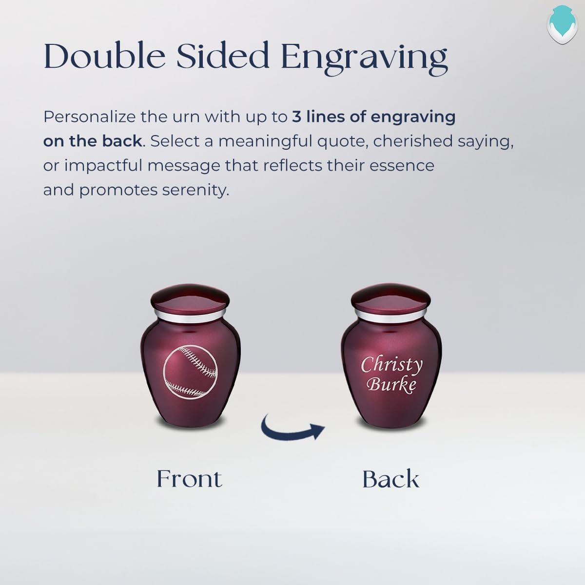 Geturns Embrace Keepsake Personalized Baseball Cremation Urns for Human Ashes I Cherry Purple Funeral Urn for Men and Women with Double Side Engraving I 3.5 lbs