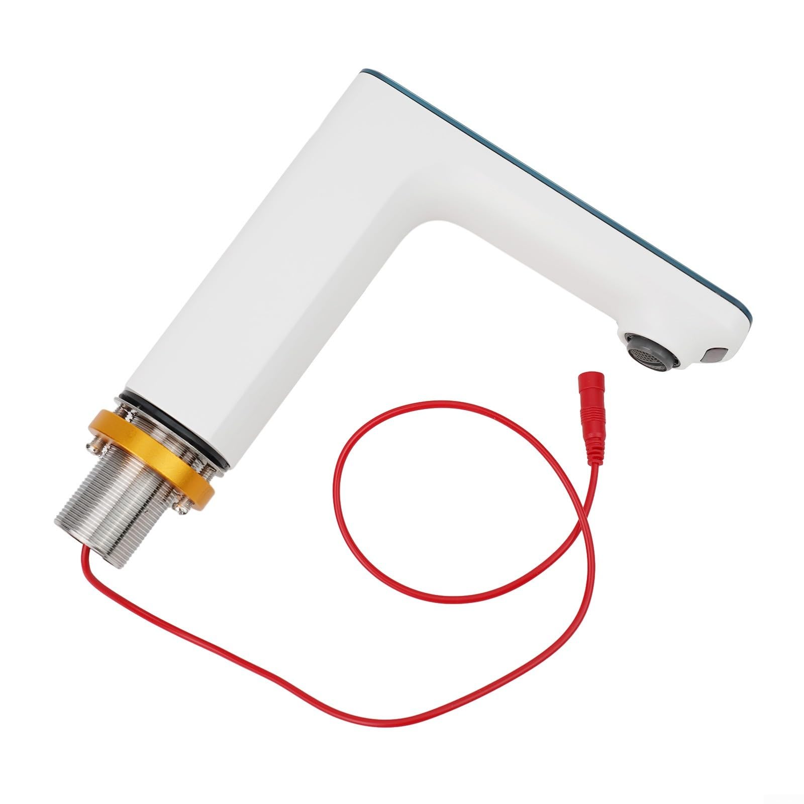 Grifo de lavabo con sensor inteligente | Grifo sin contacto con pantalla digital | Mezclador automático de lavabo de baño que ahorra agua (blanco)