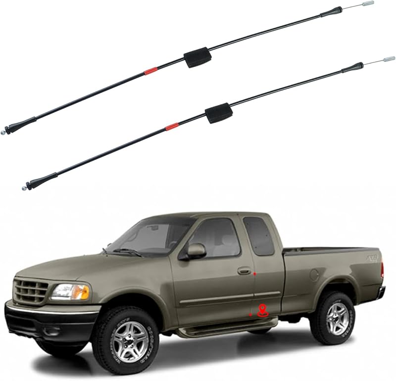 Cabos da trava inferior da porta traseira HNeekyr para Ford F150 1997–2003, F150 Heritage 2004 e F250 1997–1999 – Par