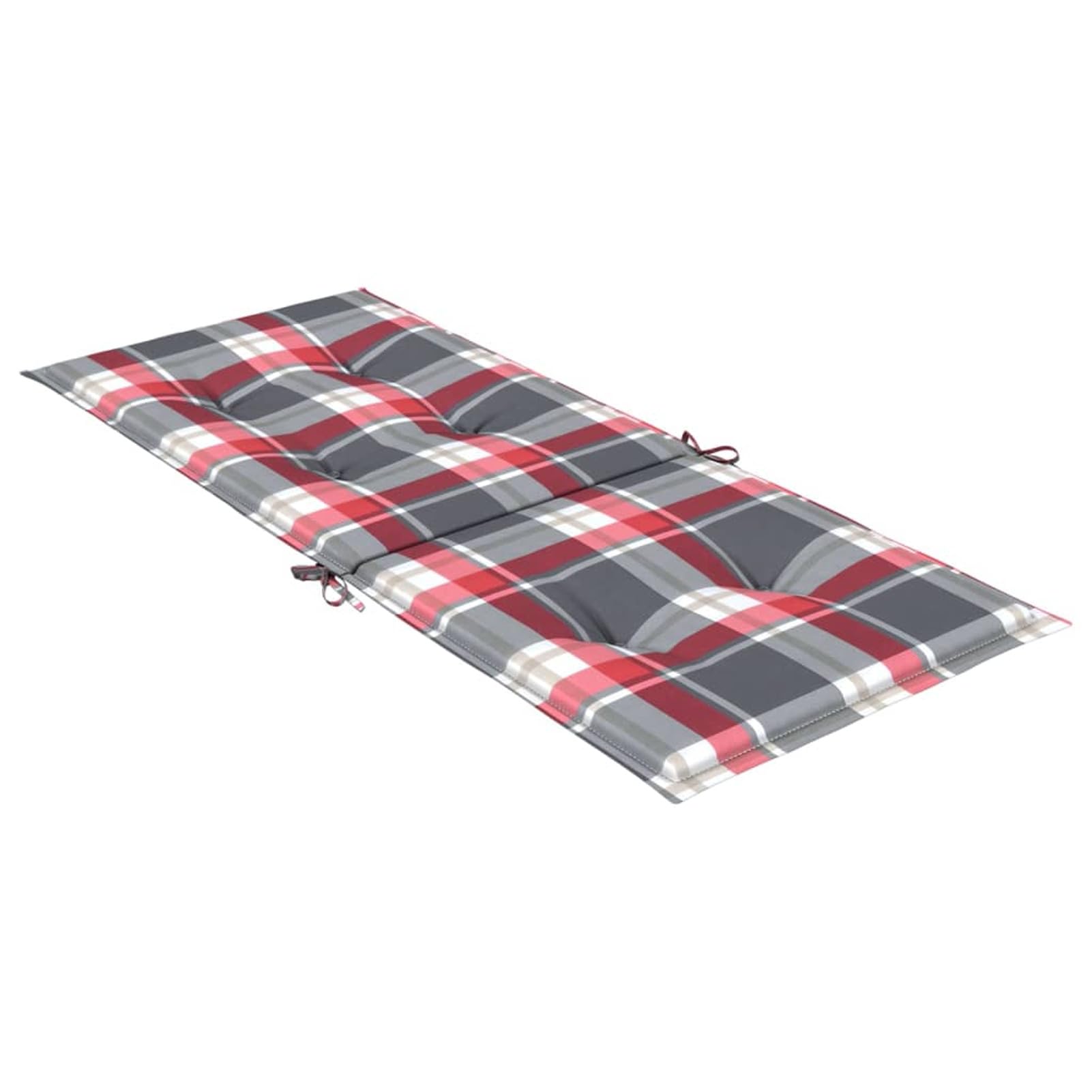 LAPOOH Cojín Silla jardín Respaldo Alto 4 uds Cuadros Rojo 120x50x3 cm, Cojines para Butacas De Jardin, Cojines Sillas Cocina, Cojines para Sillas De Terraza, Cojin Silla Exterior
