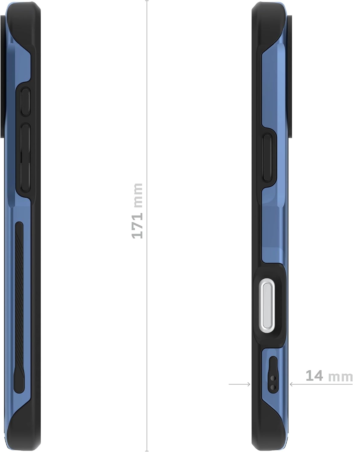 Ghostek Atomic Slim iPhone 17 Pro Max Case, Compatible with Apple MagSafe Accessories, Aluminum Metal Bumper, Shockproof Drop Protection (6.9 Inch, Blue)