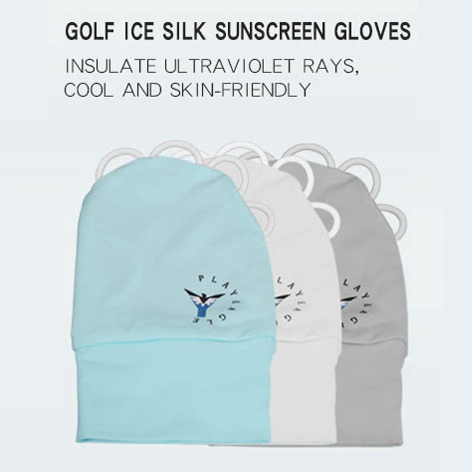 Guanti da golf rinfrescanti per donne e uomini, guanti da pesca, protezione UV, M, bianco sinistro