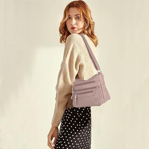 Miniatura 6 de ELDA Monederos cruzados de 10 bolsillos para mujer, bolsos de bolsillo medianos, ligeros, bolso de hombro con múltiples bolsillos