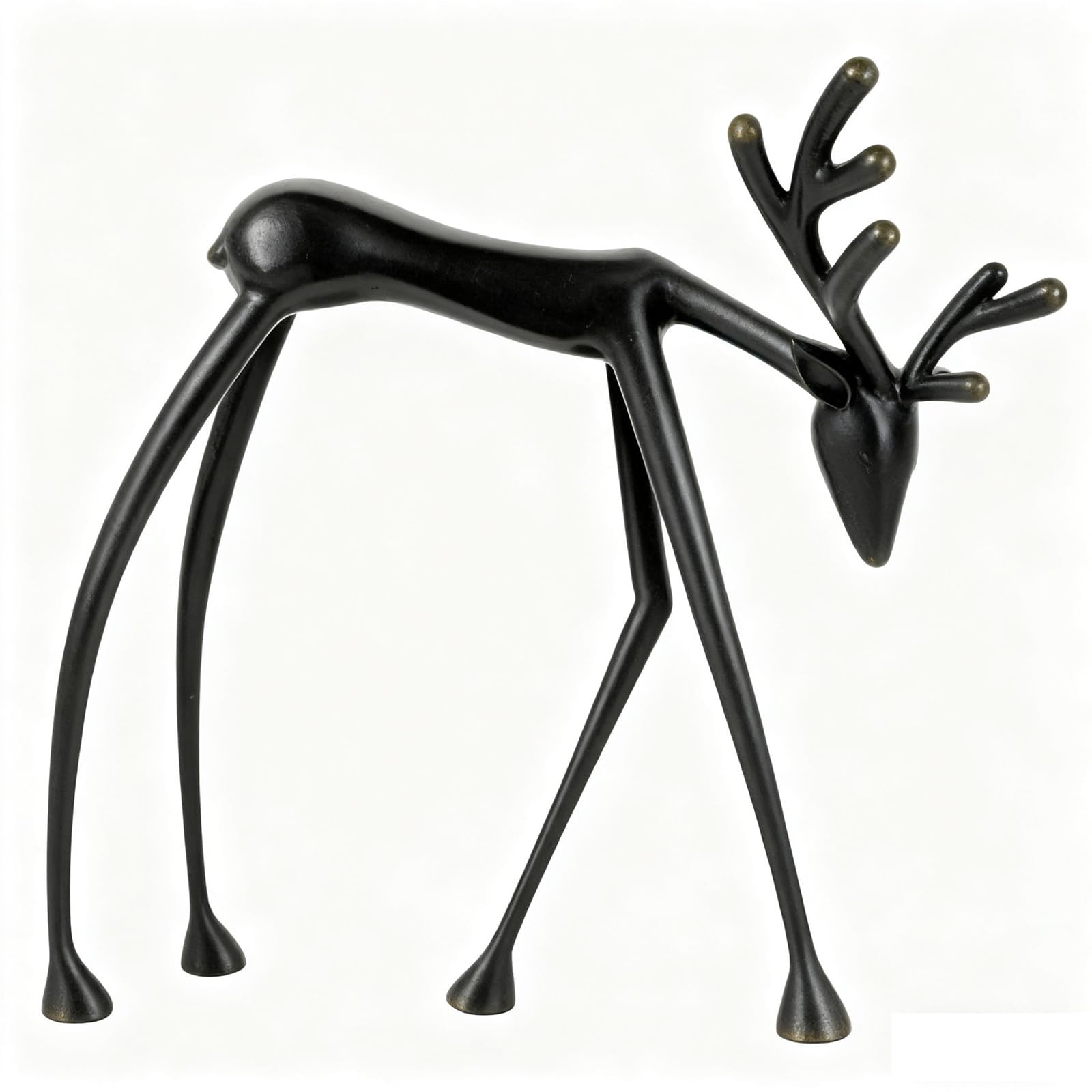 Reindeer Christmas Decorations, Reindeers Statues Imitation Metal Deer Sculpture, Christmas Reindeer Ornaments For Living Room, Black Reindeer Ornaments For Mantel Fireplace Home Decor (F#1PC)