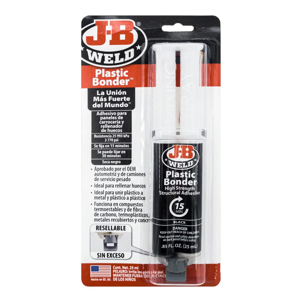 J-B Weld 50139SPA - Adhesivo - Epoxy - Plásticos - Automotriz - Carrocerías - Secado Negro - 25 ml