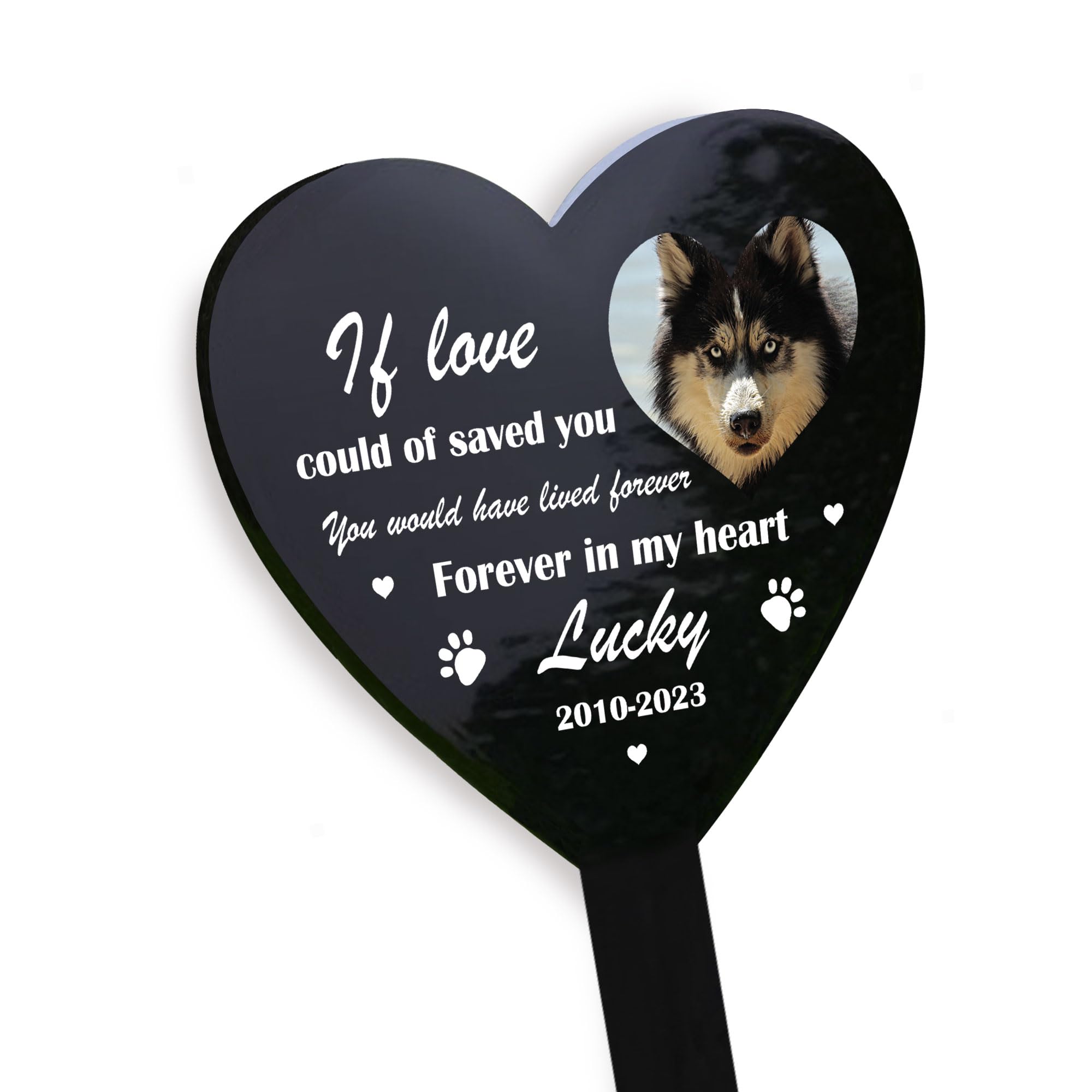 RED OCEAN Personalised Dog Memorial Plaque For Garden, Pet Memorial Grave Marker, Cat Memorial Decorations Plaques, Graveside Marker
