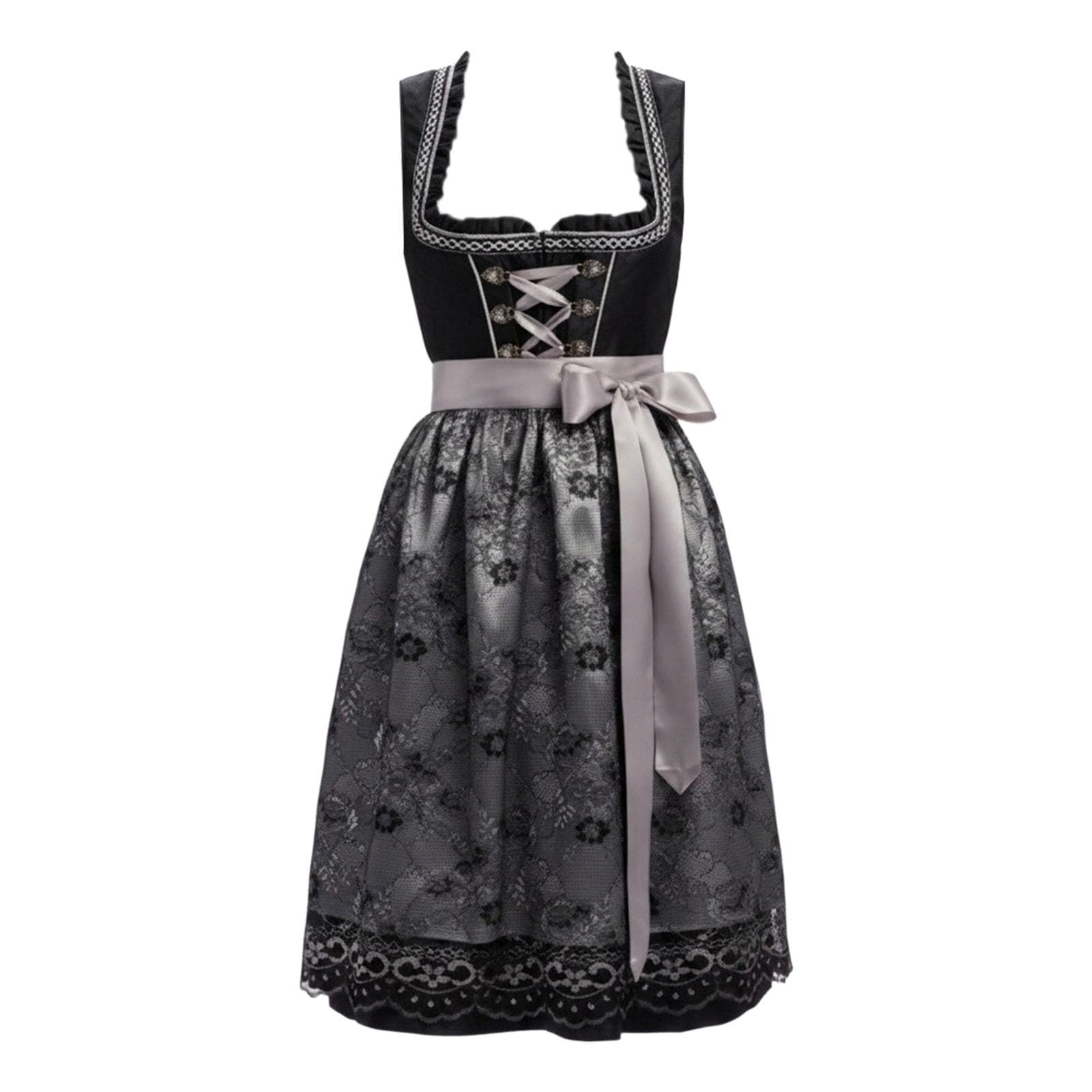 SKFLABOOF Dirndl Damen Dirndl-Komplettsets Trachten Komplettset Set Komplett Oktoberfest Schlicht Mit Schürze Oktoberfest-Kleidung