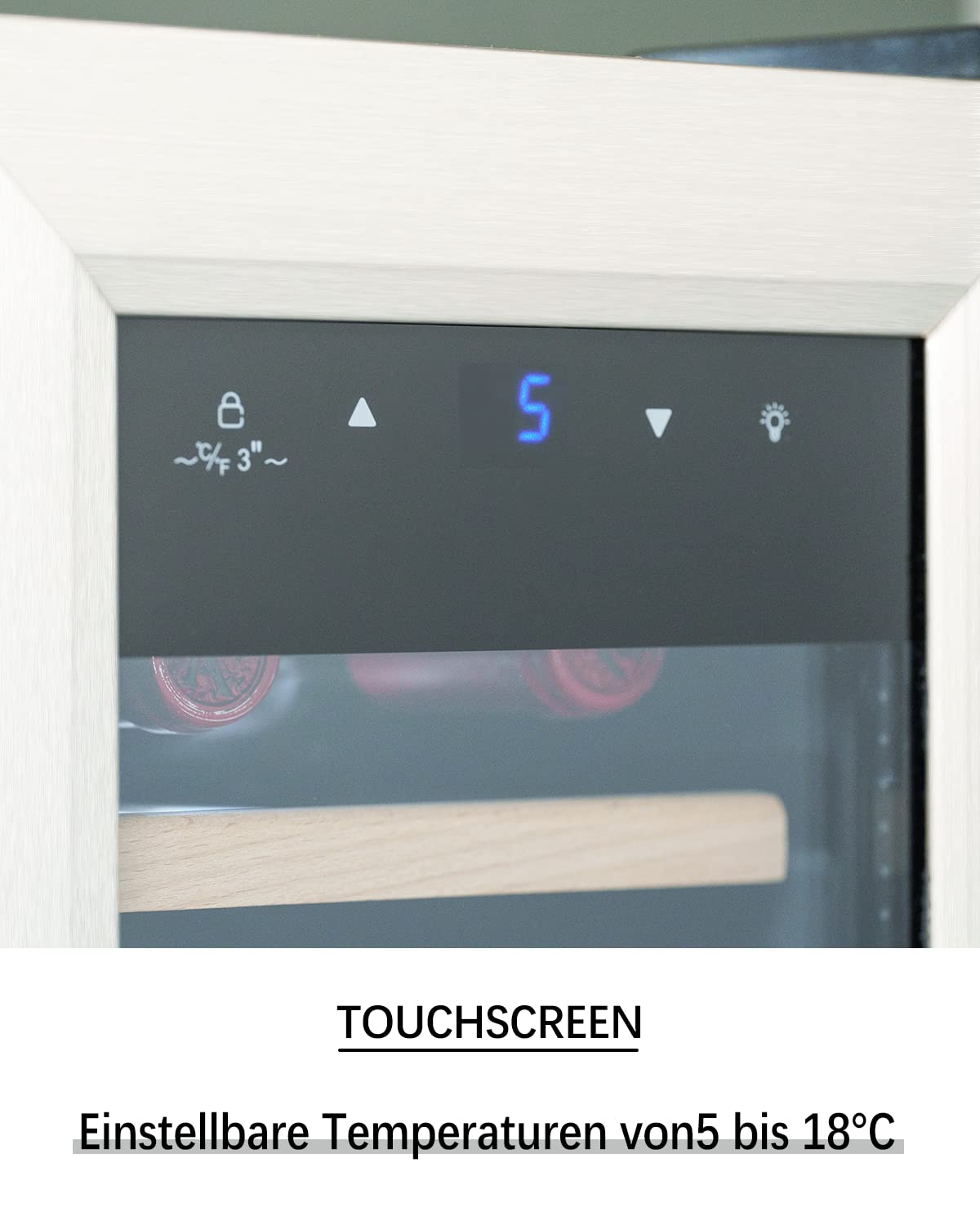 Kalamera Weinkühlschrank 12 Flaschen 35 Liter Kompressor 5-18°C KRC-35FCSS