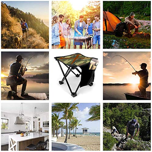 Rong-C Camping Stool, Ironworker Crossed Tools Fishing Travel Outdoor Folding Stool, Portable Stool for Camping Walking Hunting Hiking Picnic Garden BBQ