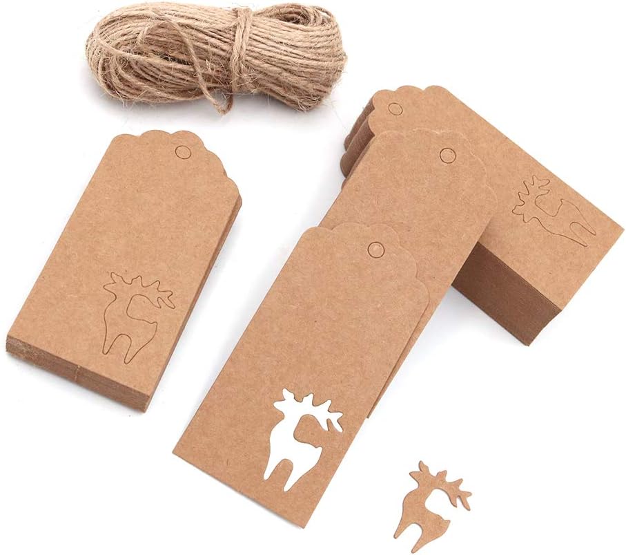 Shiwaki 100 PCS 3.7"x1.8" Elk Hollow Tags - Image 3