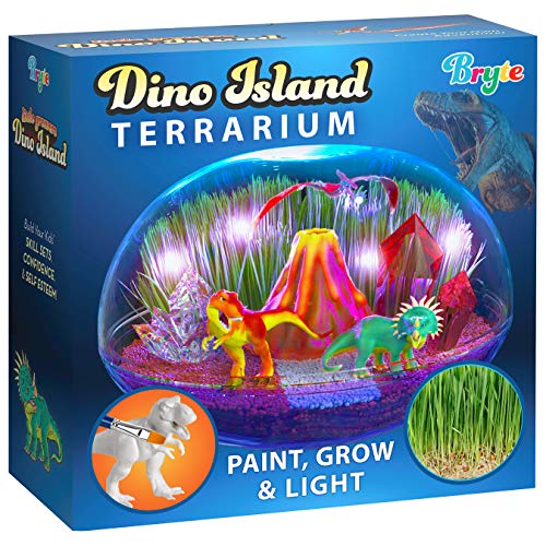 Little Growers Dinosaur Terrarium Kit for Kids with Neon Paint and LED Lights - Plant and Grow Mini Light Up Garden - Science and Craft Kits for Boys and Girls - STEM Age Gardening Gifts and Toys Little Growers Dinosaur Terrarium Kit for Kids with Neon Paint and LED Lights - Plant and Grow Mini Light Up Garden - Science and Craft Kits for Boys and Girls - STEM Age Gardening Gifts and Toys
