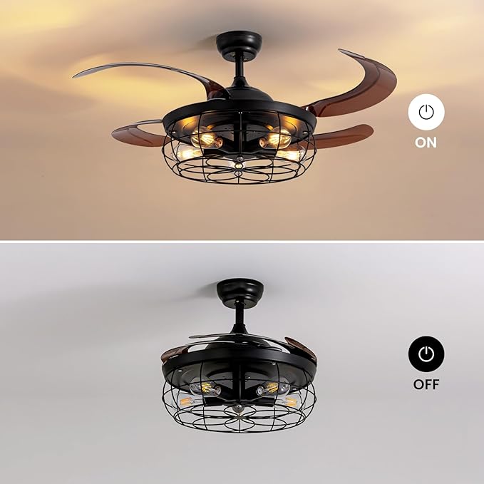 Ventilador de Techo 48" Retráctil con Luz y Control Remoto, miniatura 7