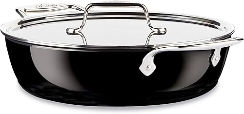 All-Clad FUSIONTEC - Sartén universal de cerámica natural con núcleo de acero, 4.5 cuartos de galón, ónix