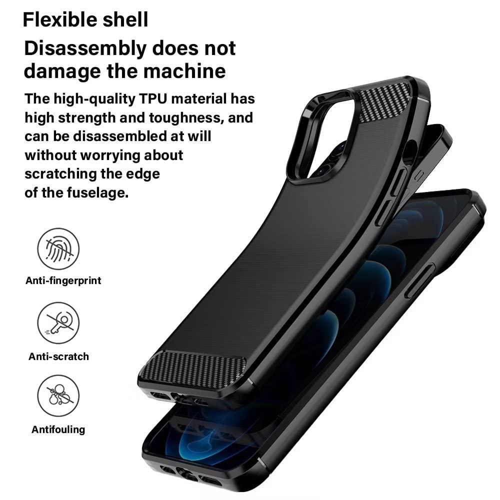 HONLEN Custodia In Silicone TPU Per Google Pixel 4a (4G) 5.81 Pollici - Cover Antiscivolo Fibra Spazzolata Rosso - 3