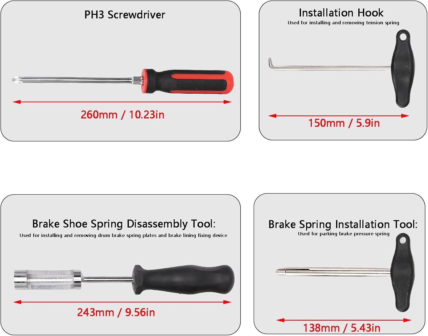 banapoy Drum and Disc Brake Tool Kit, Brake Drum Spring Remover and Installer Adjusting Kit with Spring Pliers, Compressor, Puller, Caliper Cleaning Brush Tool