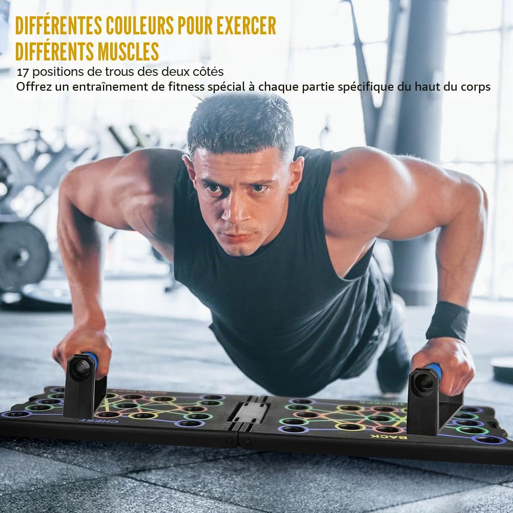 Flintronic 12/13/24/28 en 1 Planche Push up, Push Up Board Pliable, Planche a Pompe avec Poignées, Planche Pompe à Domicile Portable pour Pratiquer épaules, Poitrine, Entraînement Complet du Corps