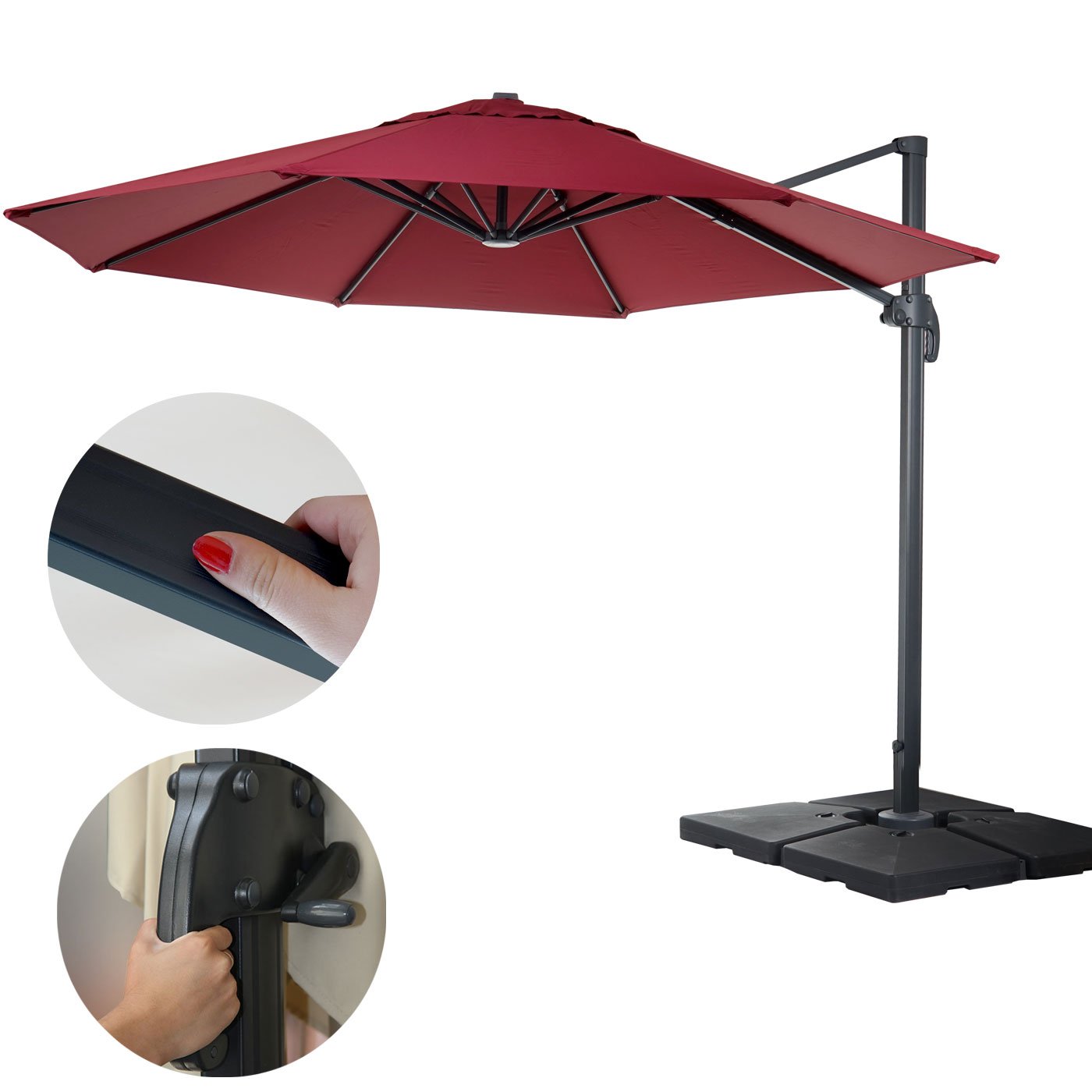 Mendler Parasol do gastronomii HWC-A96AM 3,5 m poliester