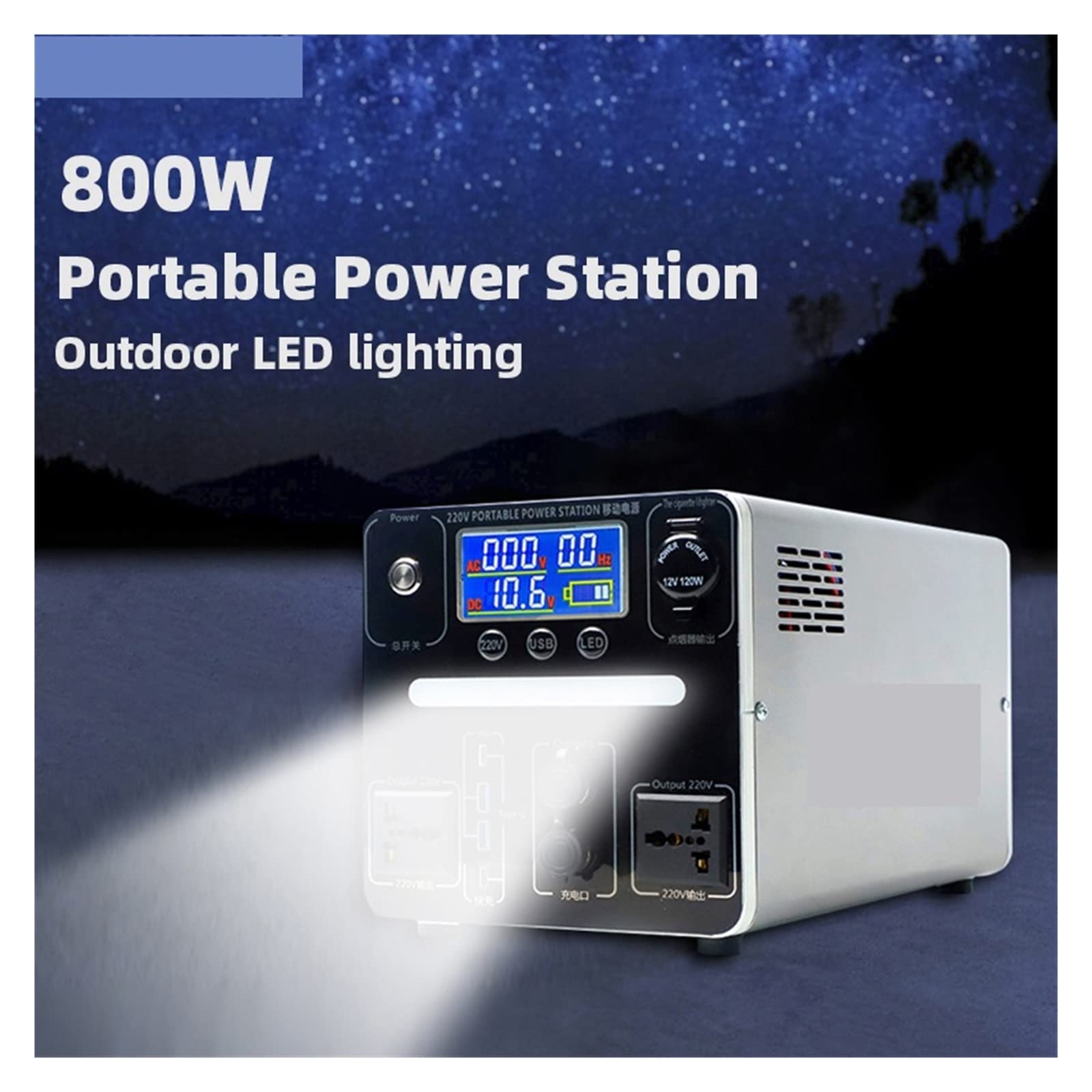 Centrale électrique Portable de Secours 800 W Générateur Solaire 1800 Wh Batterie PD60 W AC Alimentation de Secours pour Camping-Car extérieur (Couleur : 800 W 1200 Wh, Taille : 22
