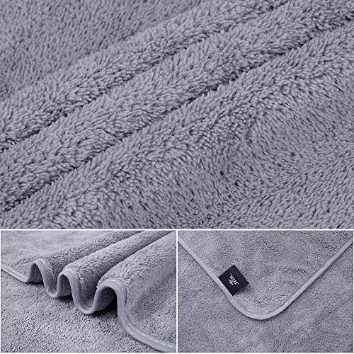 Jml Luxury Hotel & Spa Bath Towels (2 Pack, 30"X60") - 350Gsm High Density Fleece Towel Sets - Super Soft And Absorbent, Lint Free, Fade Resistant Bath Towel, Fleece Fleece Grey #TOP1