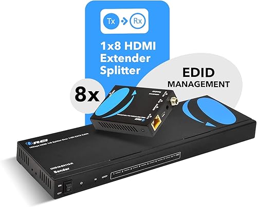 Miniatura 10 de OREI - Separador de puerto HDMI de 1 a 8, resolución 1080p, duplicar o reflejar pantalla, versión 1.3, certificado para Full HD, 1080P, soporte 3D