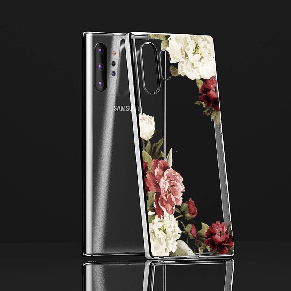 Galaxy Note 10 Plus 5G Case, Ueokeird Slim Shockproof Clear Floral Pattern Soft Flexible TPU Back Protective Cover for Samsung Galaxy Note 10+ / Note10 Plus 5G 2019 (Blossom Flower)